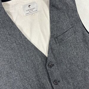 Lee Valley Ireland Vest Mens XL‎ Gray Herringbone Durrow Tweed Lined Traditional